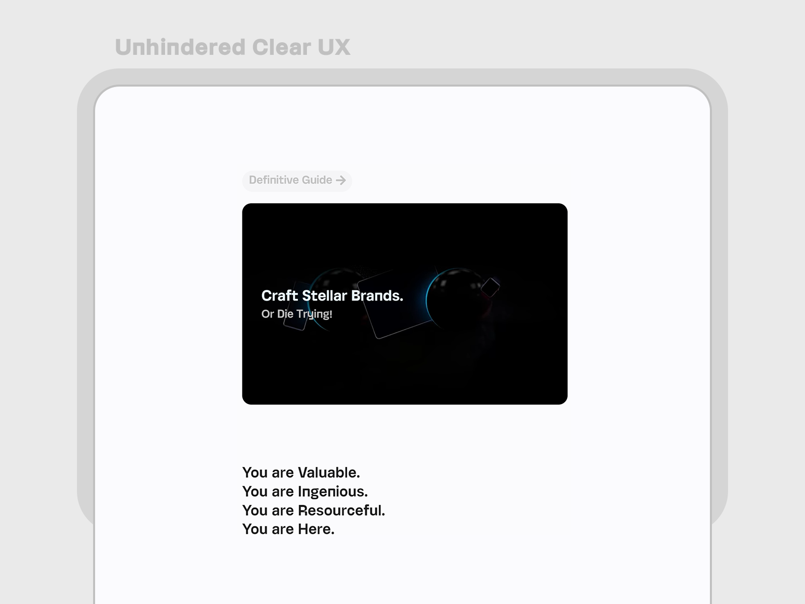 Clear UX