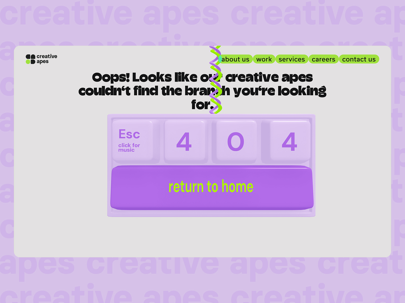 Creative Apes - 404 Page
