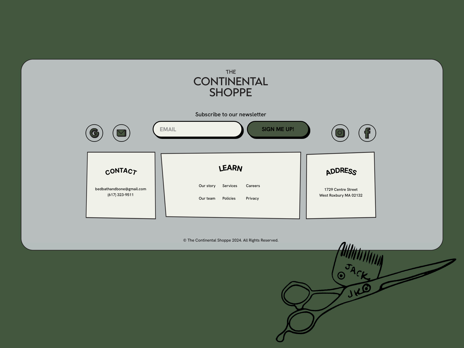 The Continental Shoppe Footer