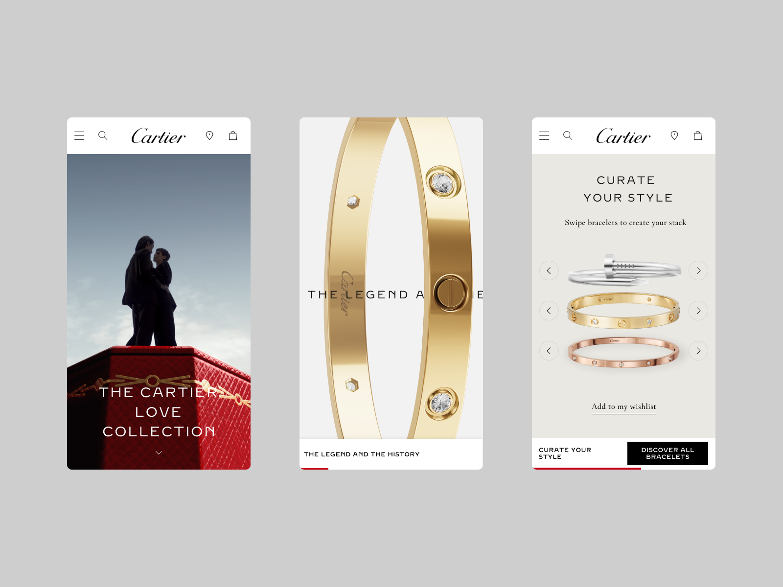 Cartier Love Collection - Mobile Site