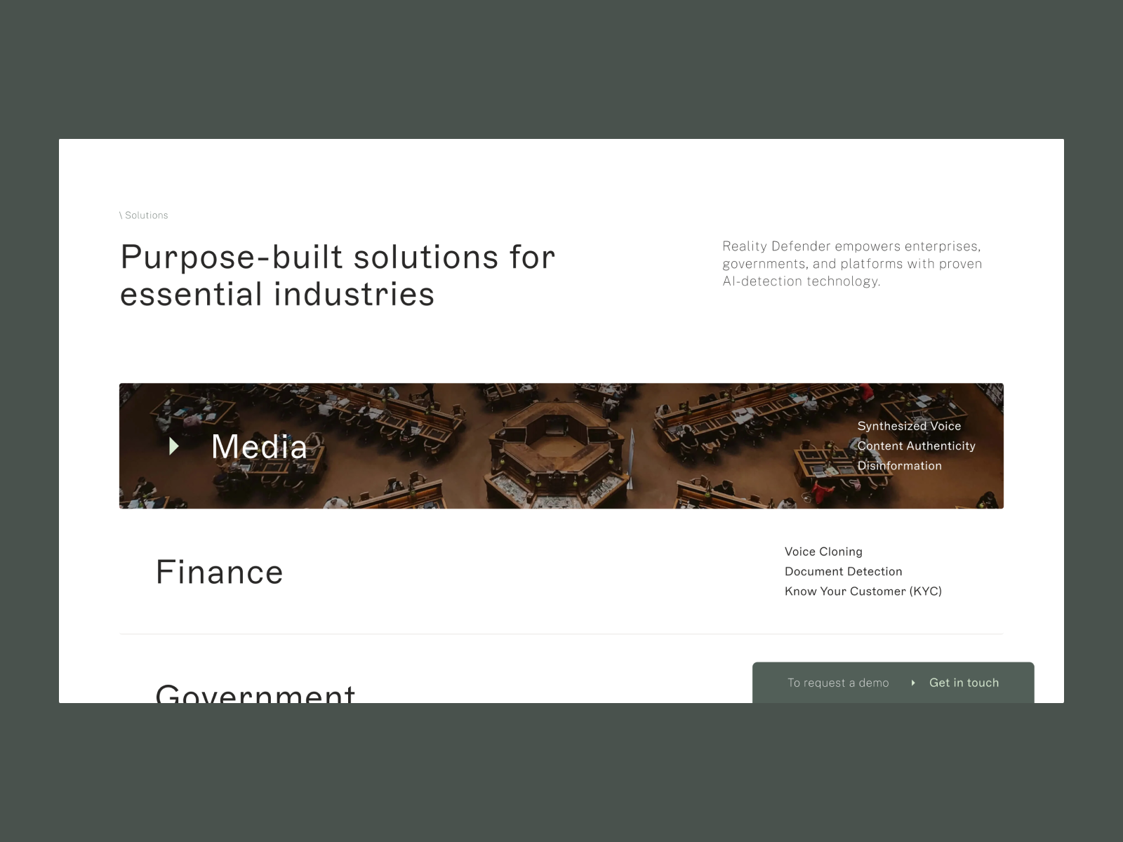 Industry Solutions Hover