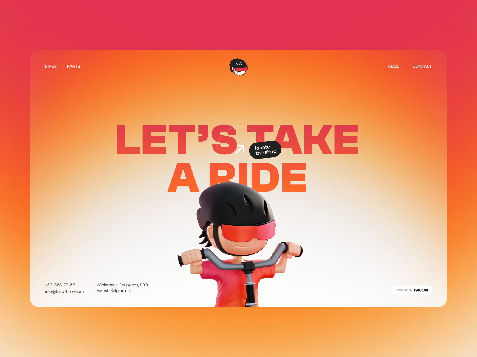 Interactive Footer with a 3D animated Mascot