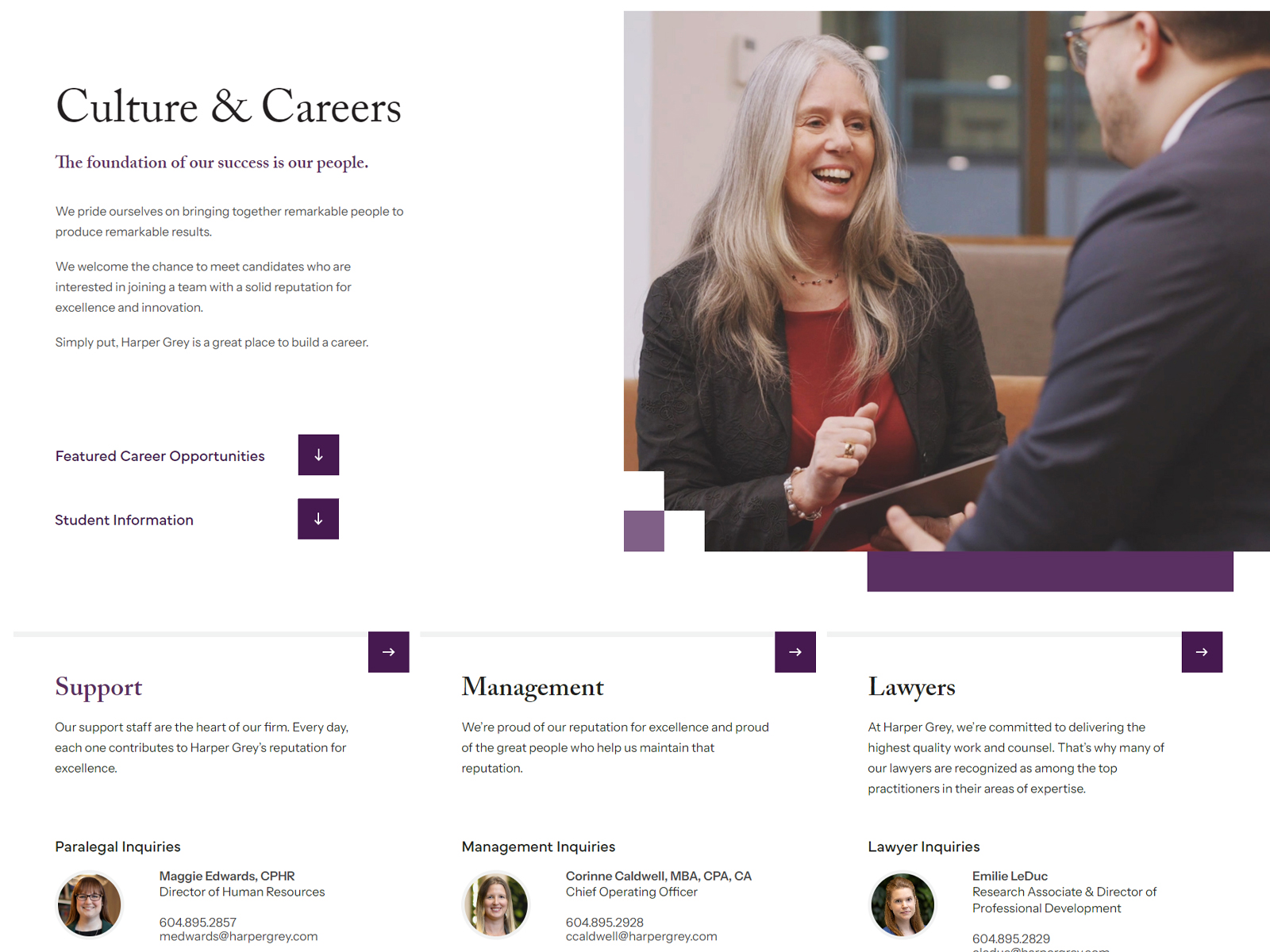 Culture + Careers Page
