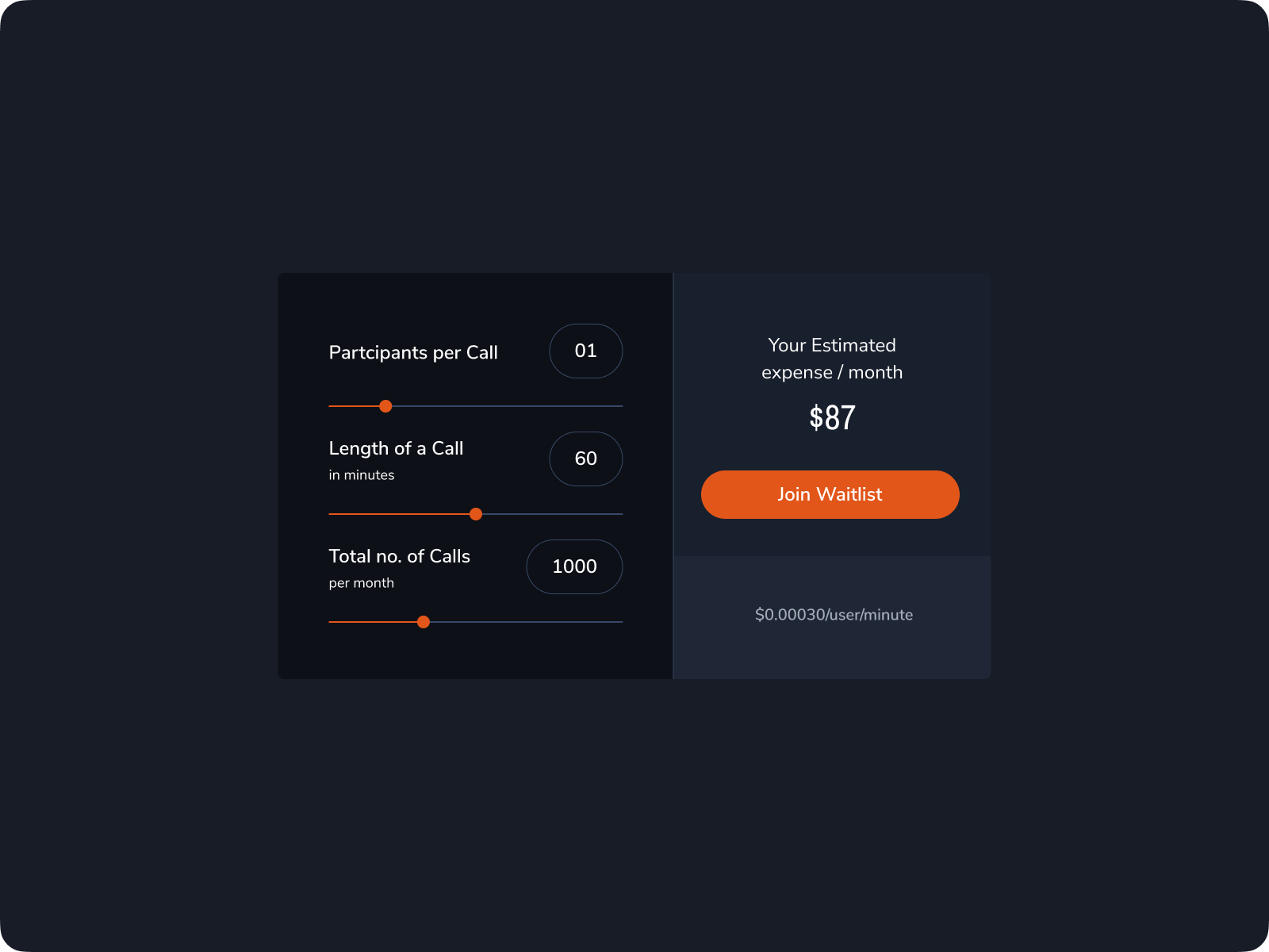 Pricing Calculator