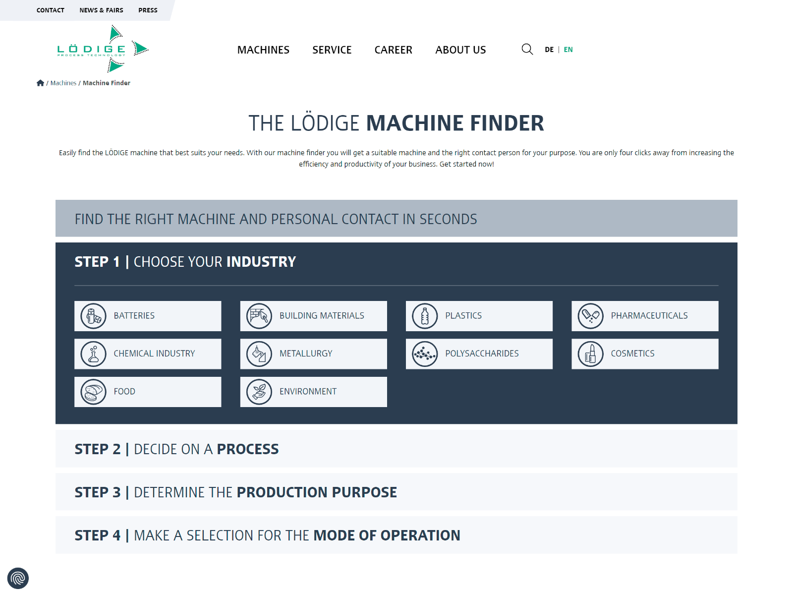 Lödige Machine Finder