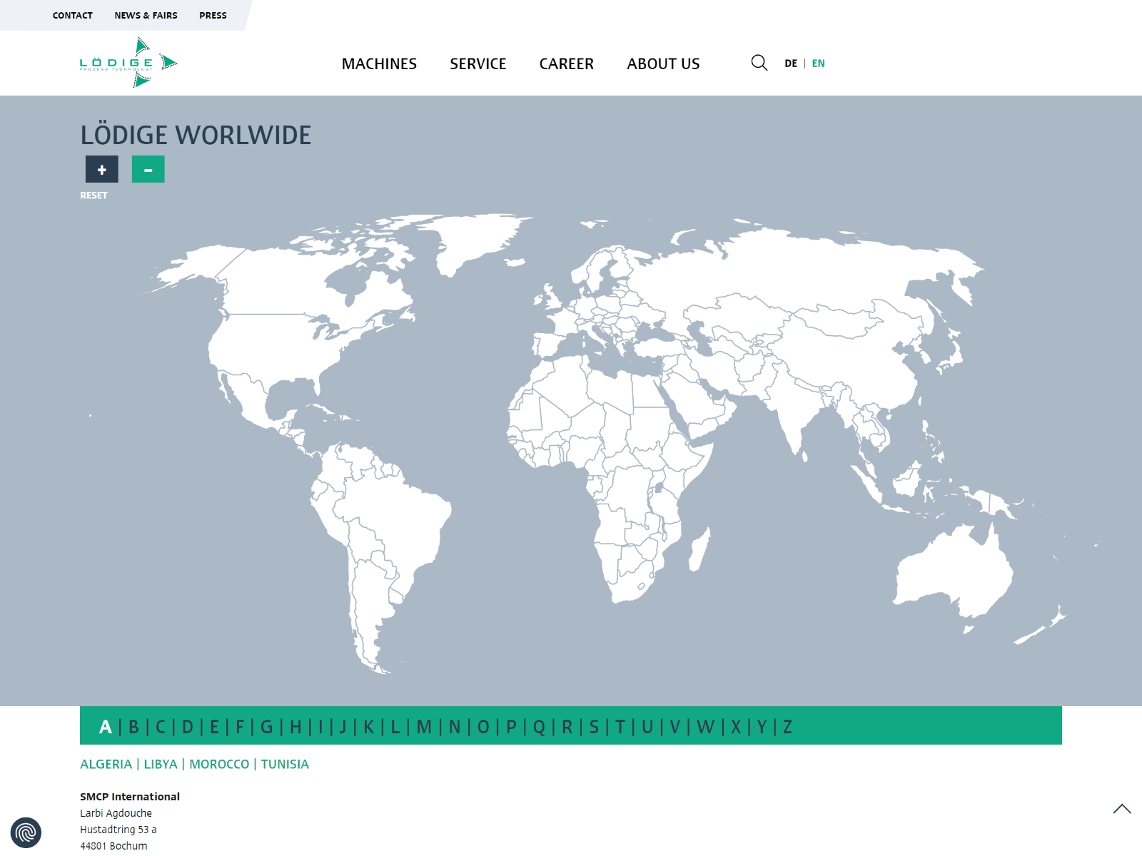 Lödige worldwide — World Map