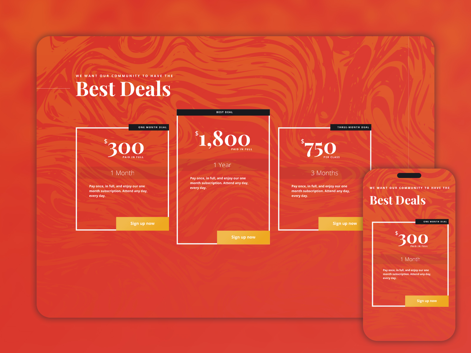 Red Hot Pricing Page