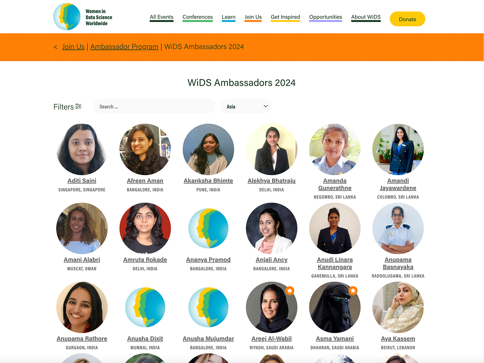 WiDS Ambassadors Page