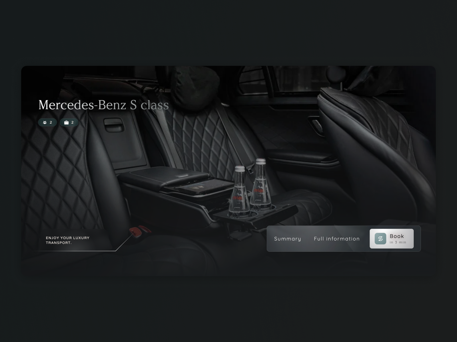 Single product page - Select your luxury vehicle