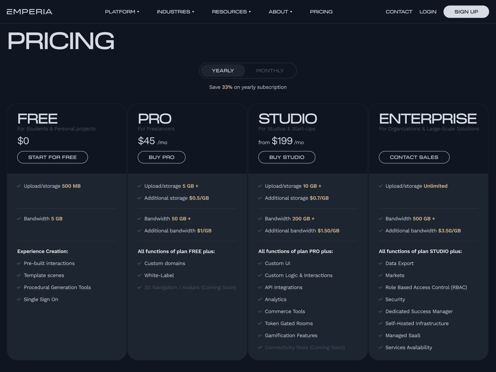 Pricing Page