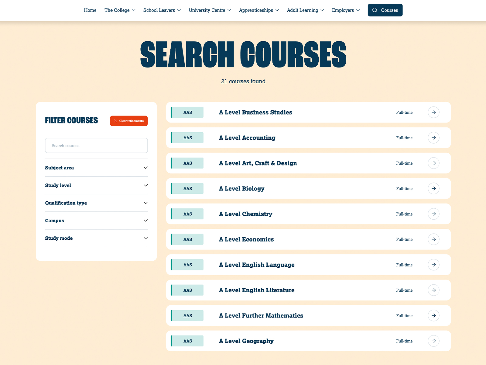 Search results