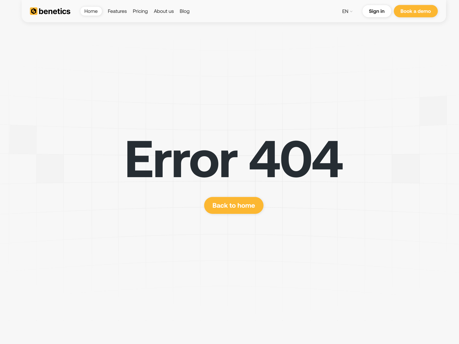 404 Error page