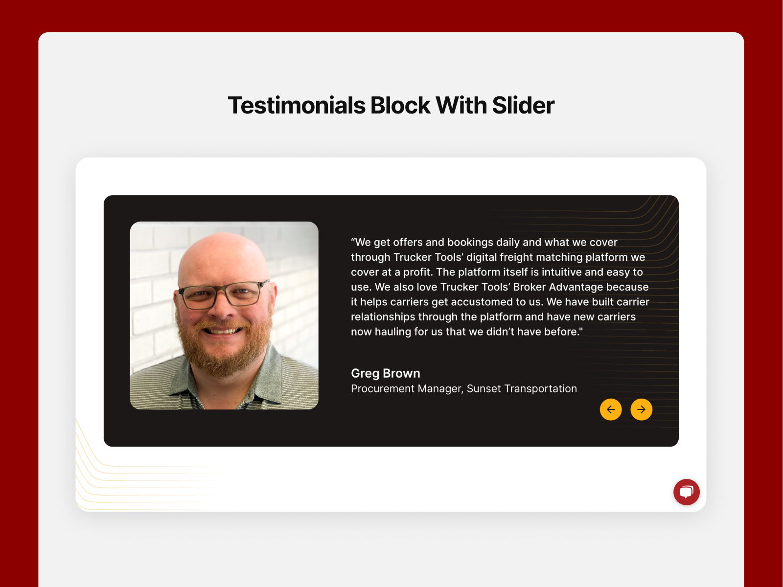 Testimonials Block With Slider