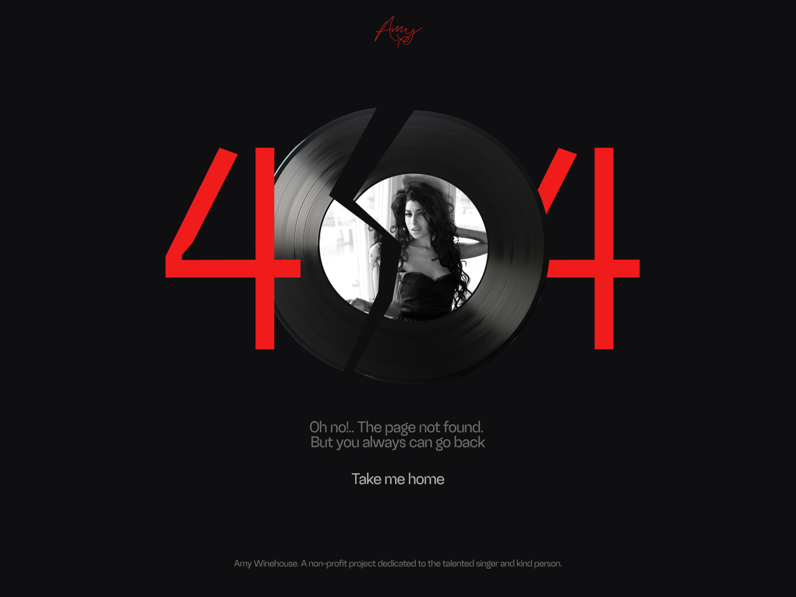 Amy's 404 page