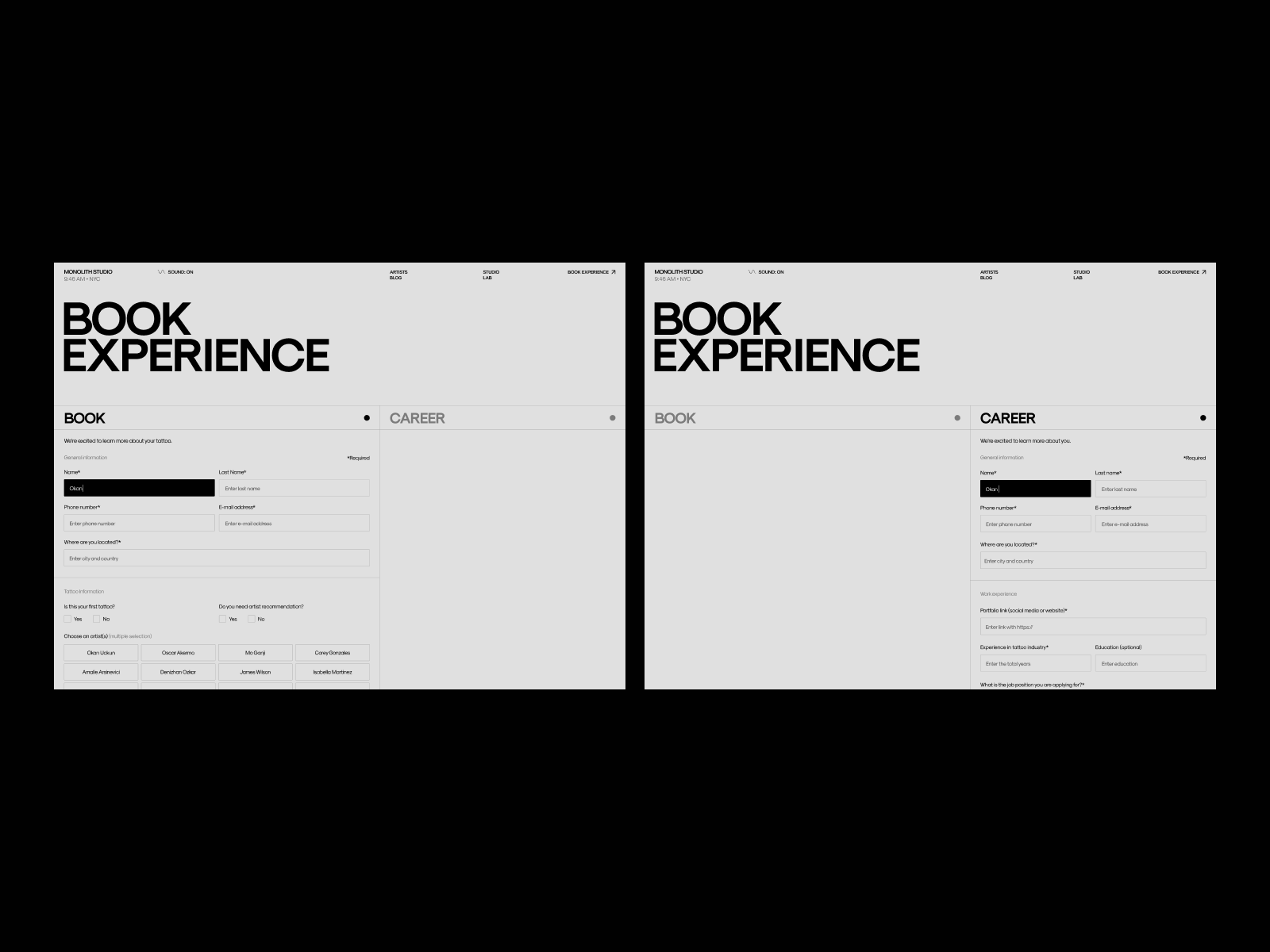 Book Experiene