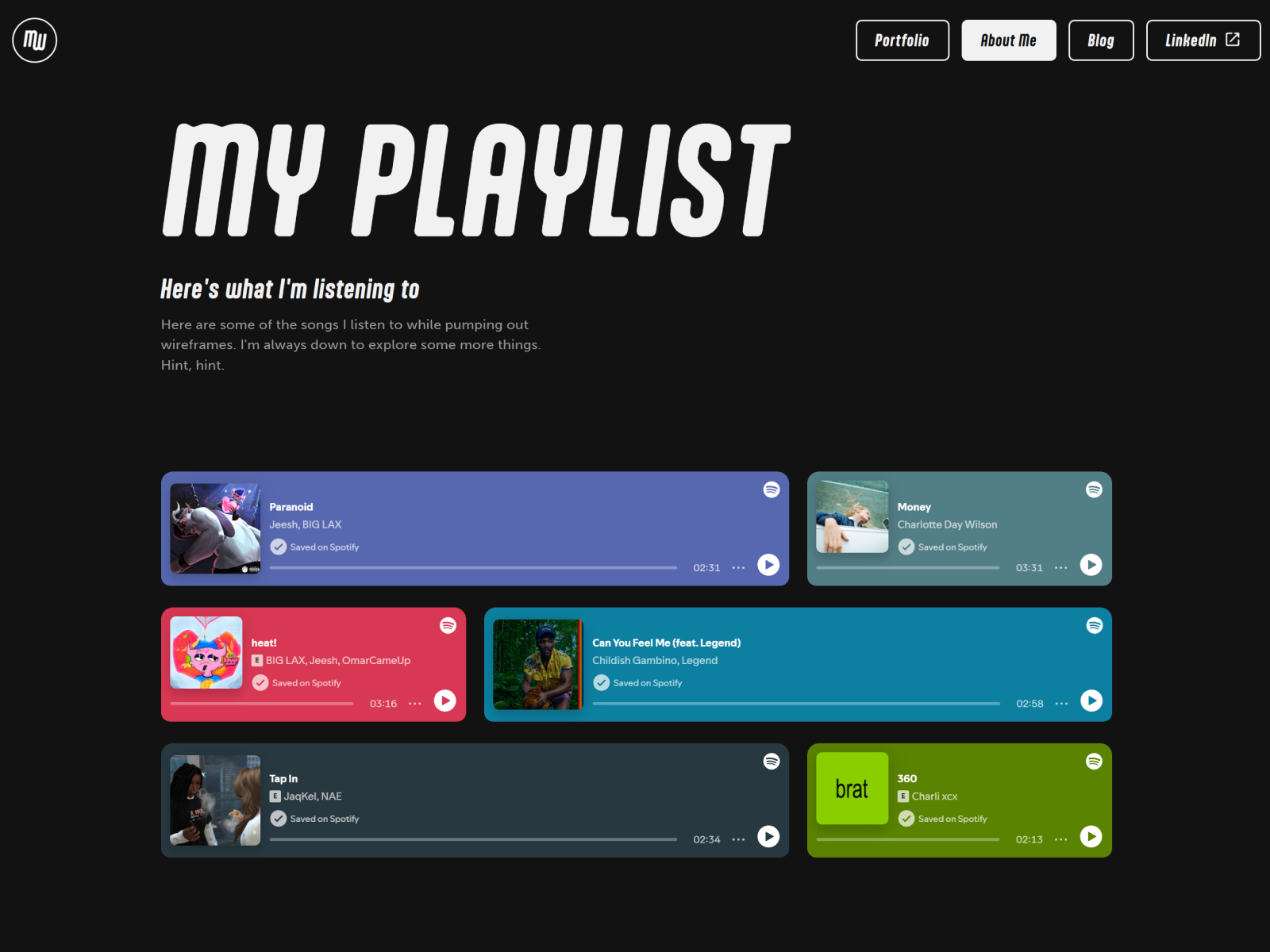 About my Playlist - Awwwards