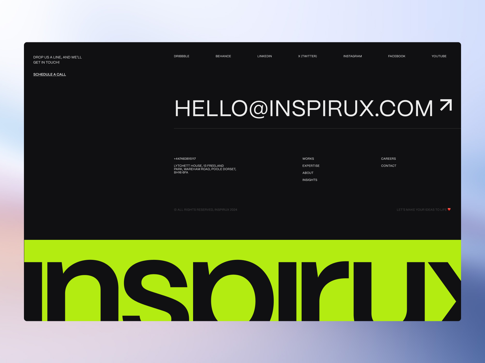 Inspirux Big Text Footer