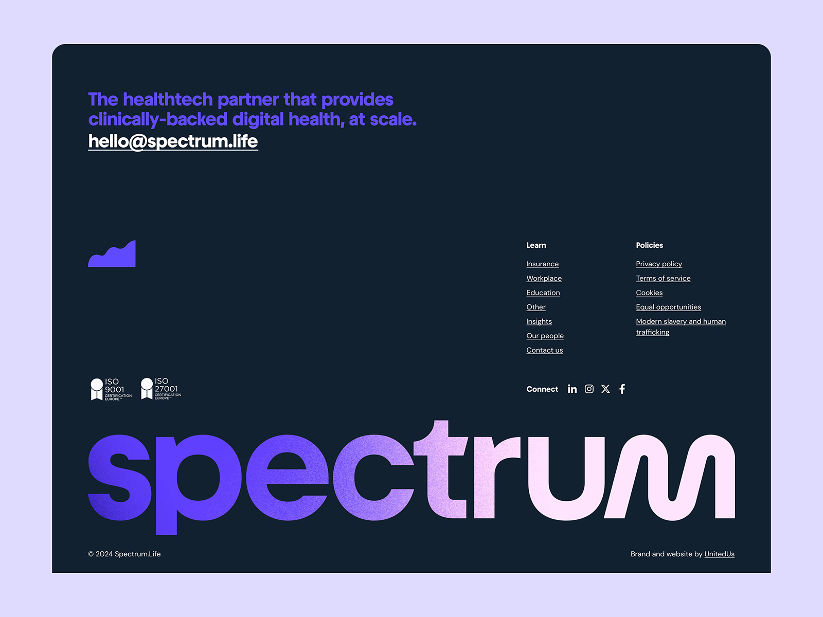 Spectrum.life footer