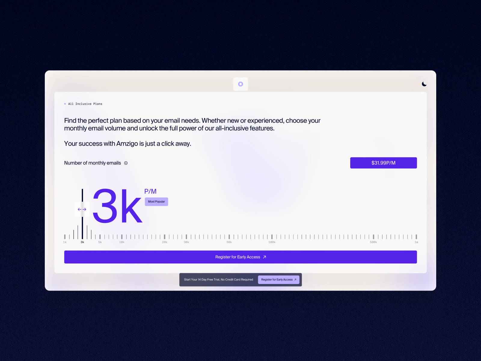 Pricing Page & Slider