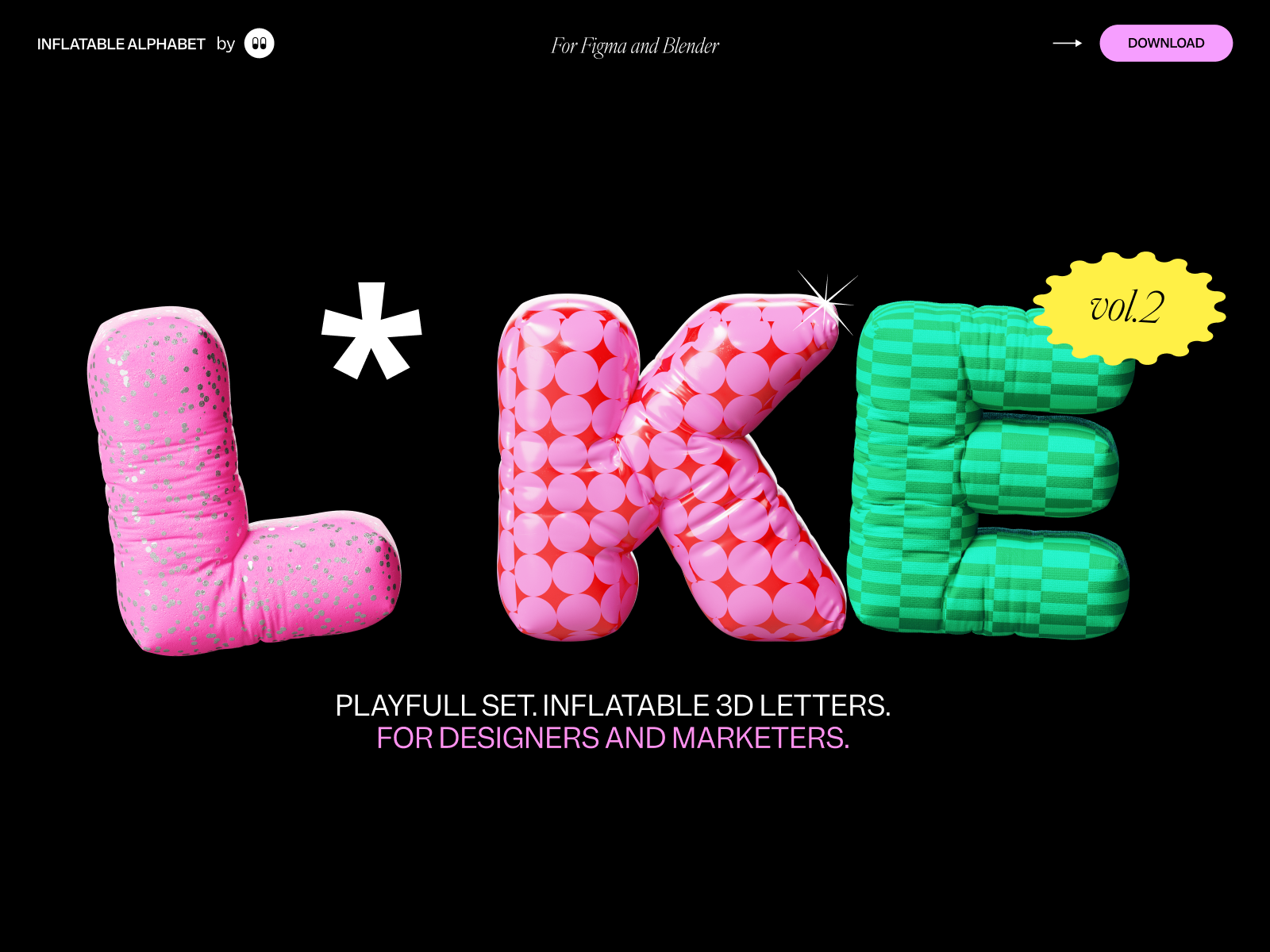 Inflatable 3d letters header