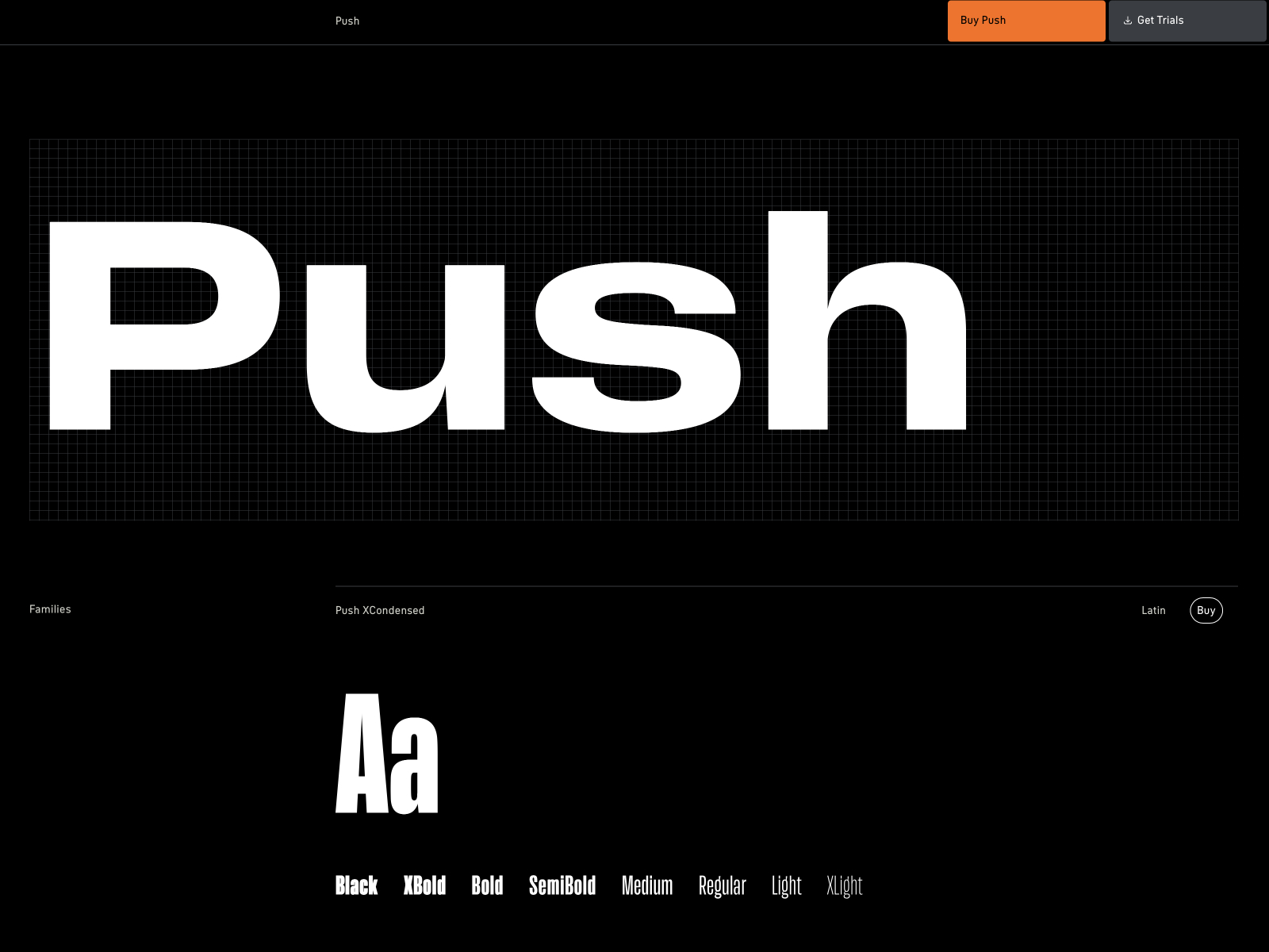 Product Page (Push Typeface)