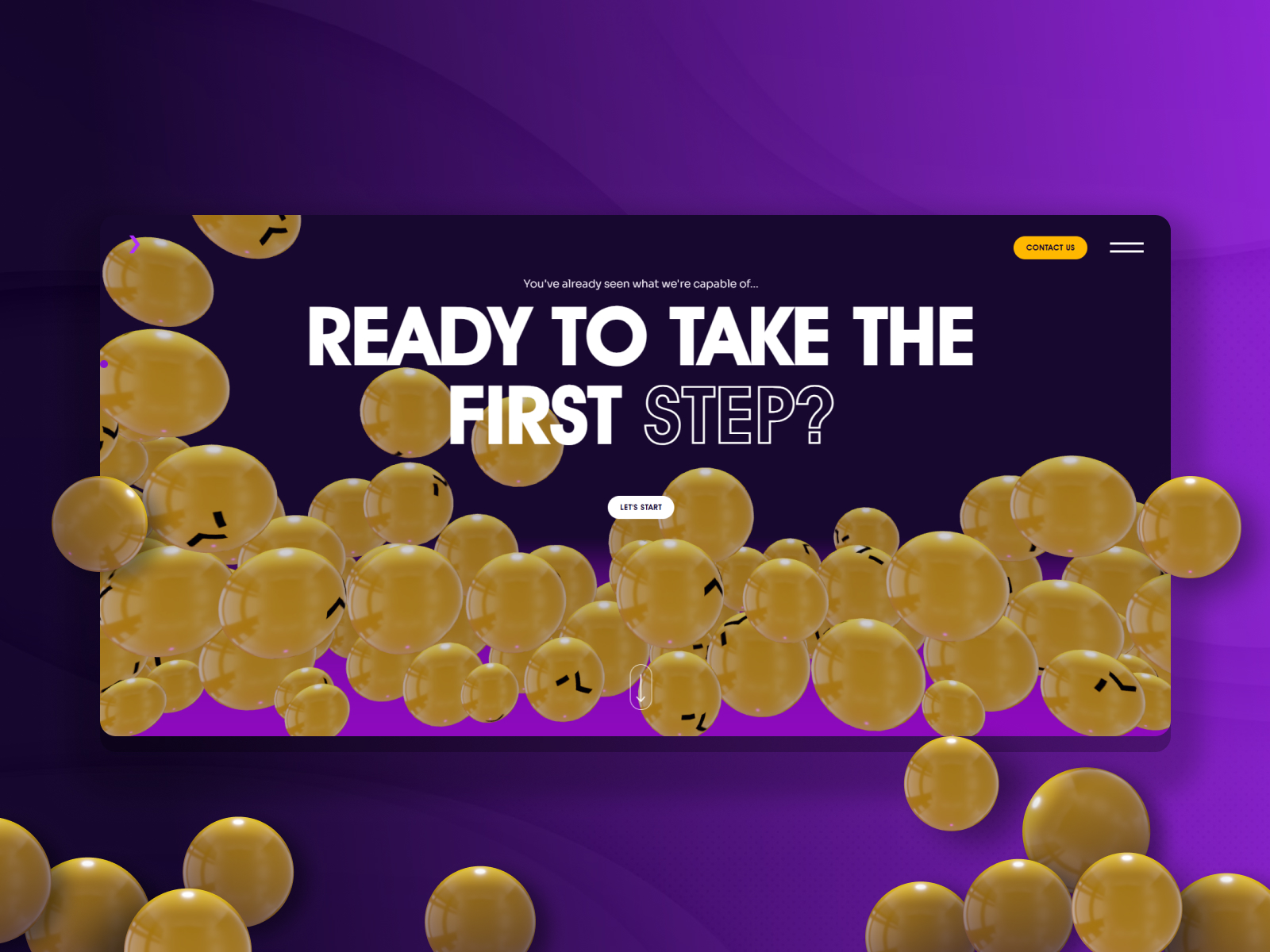 Ballpit pre-footer with interaction