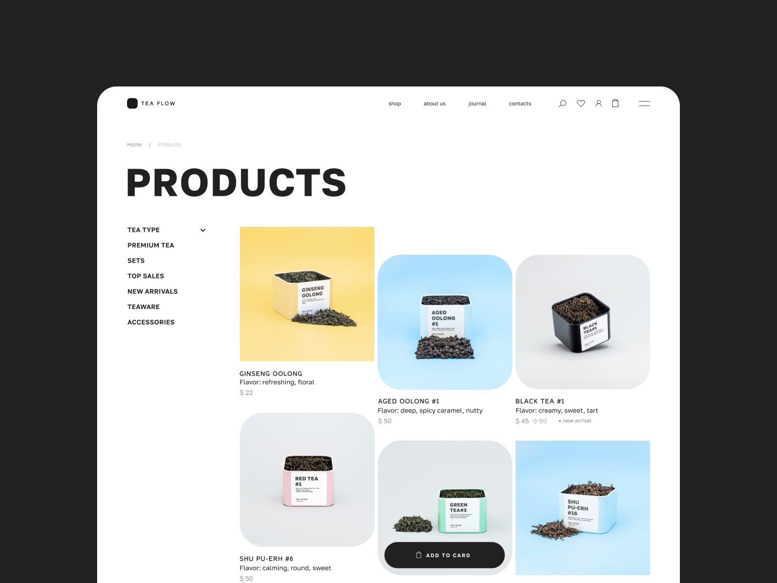 Products page