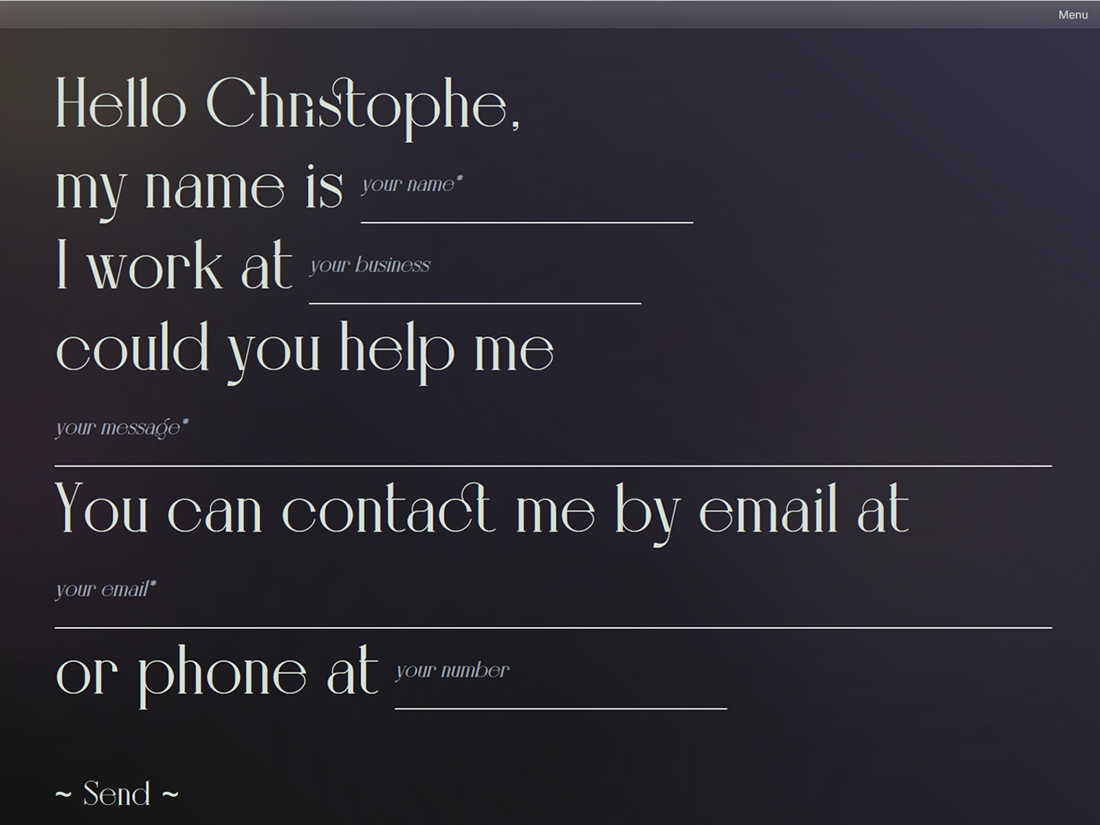 Contact page