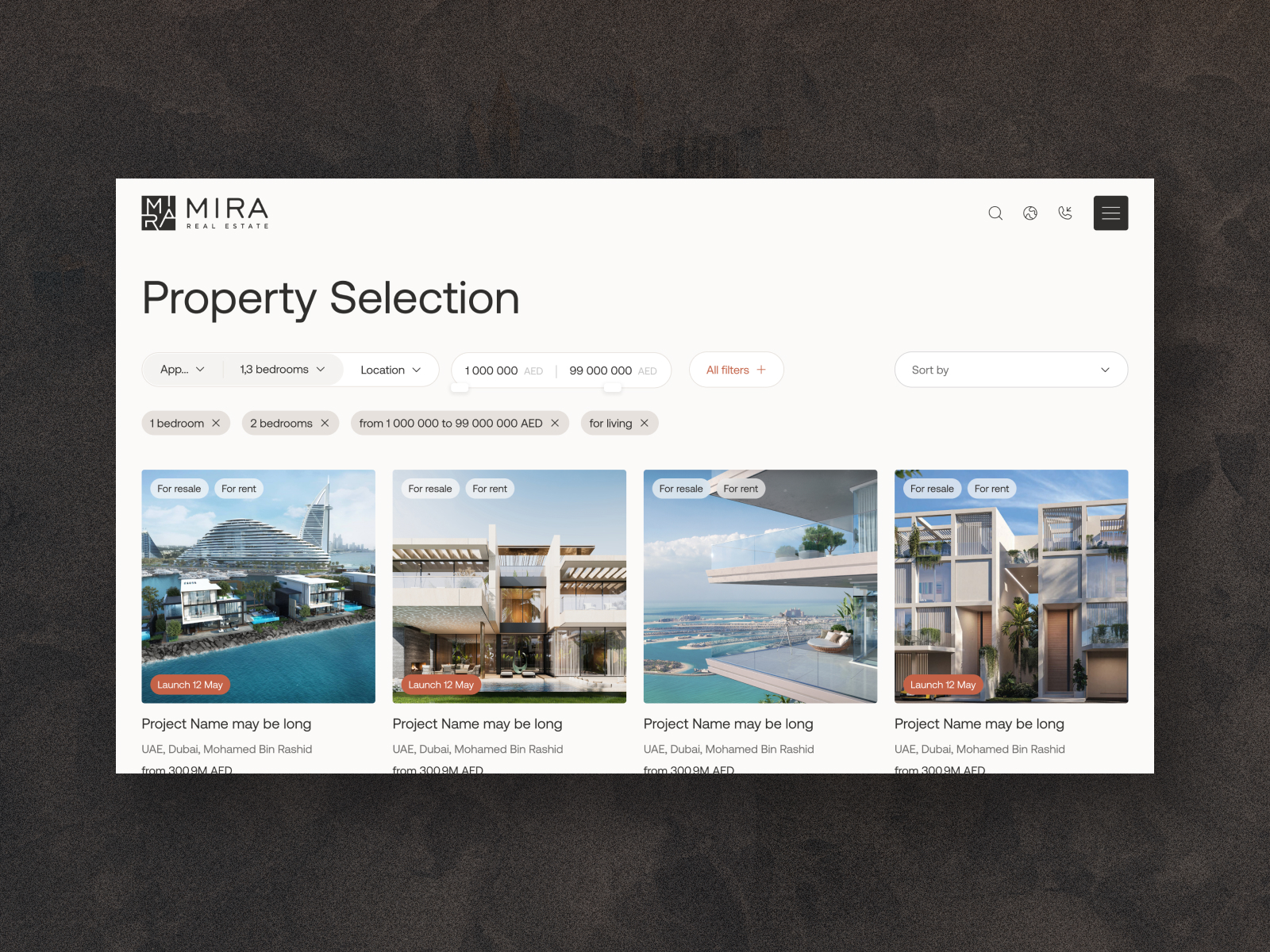 Property Selection Desktop