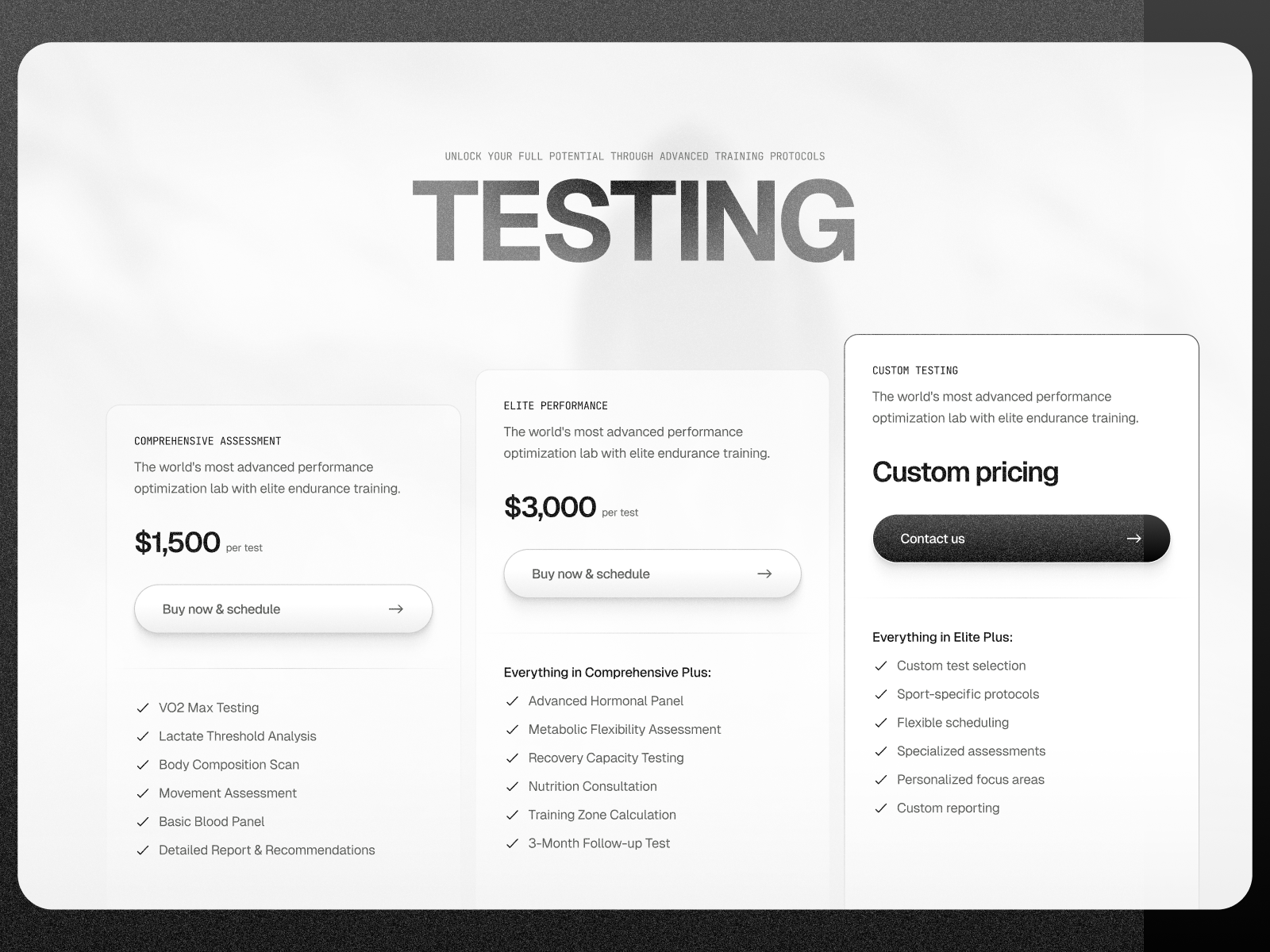 Pricing page