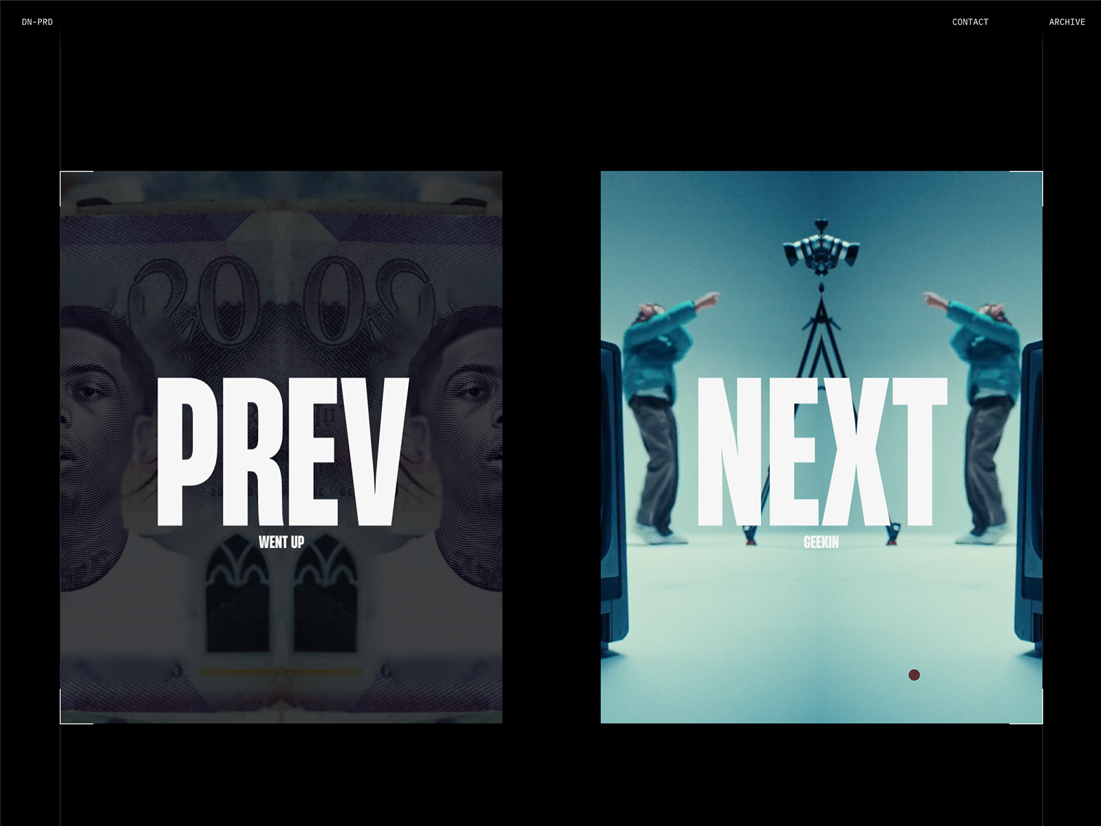 Next/Prev Project Page Transition - Donprod Portfolio