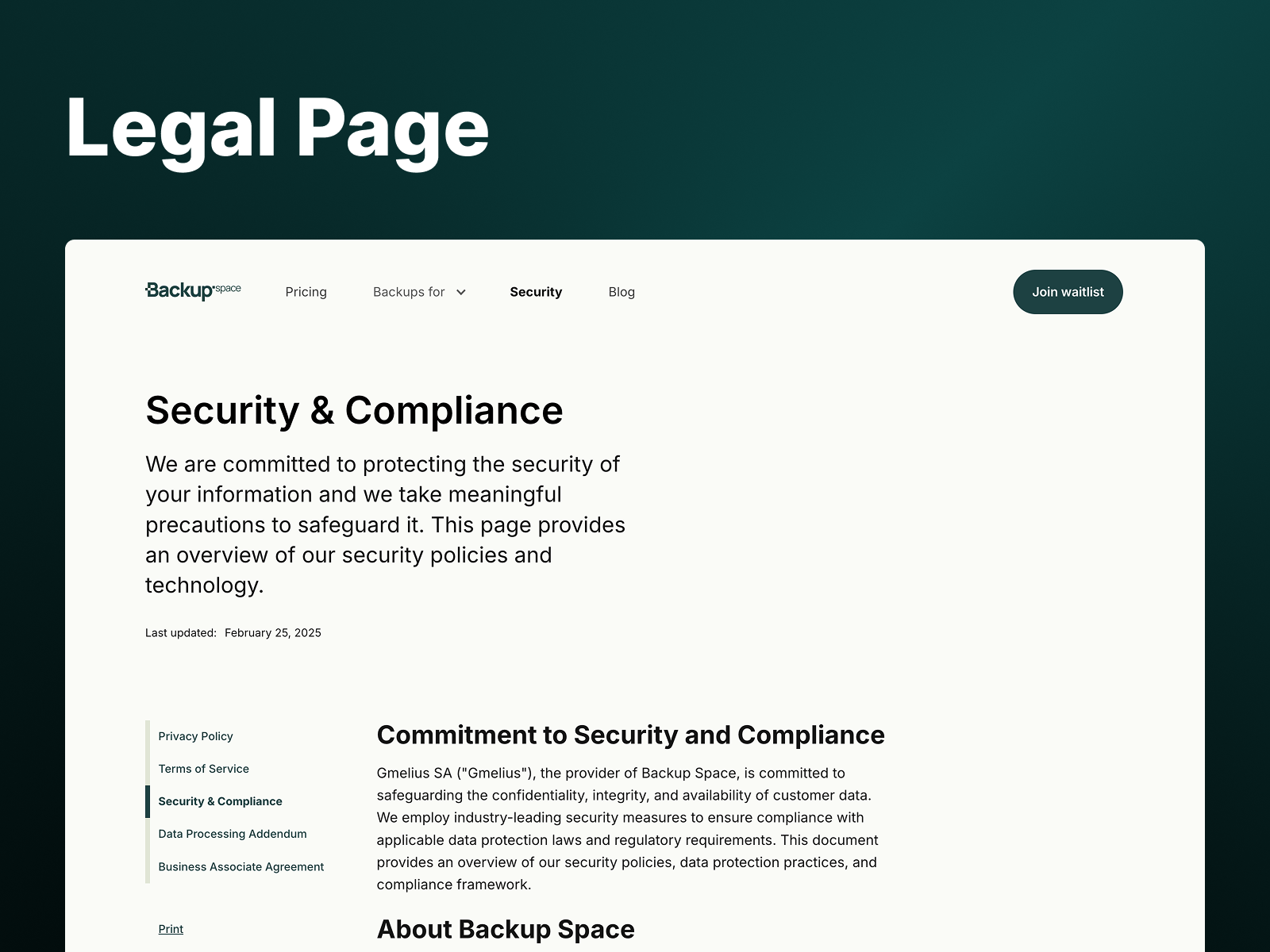 Legal Page