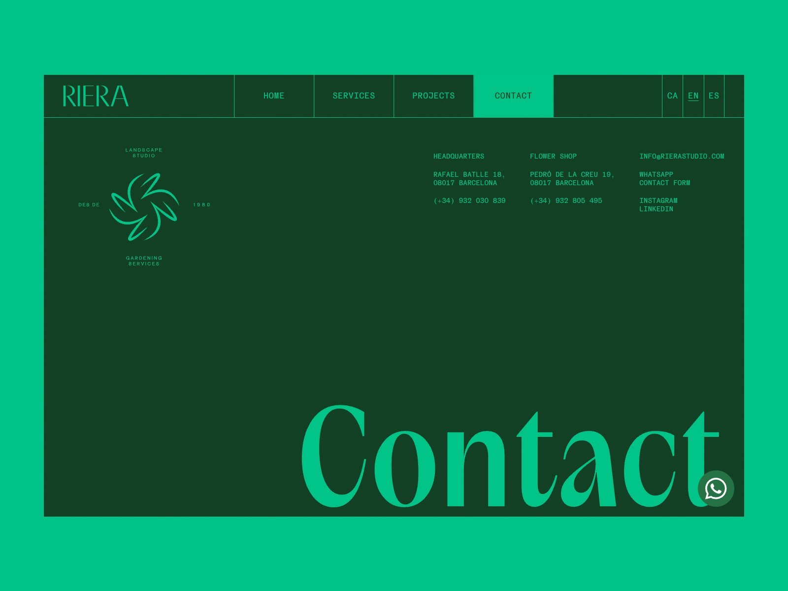 Contact page as a business card