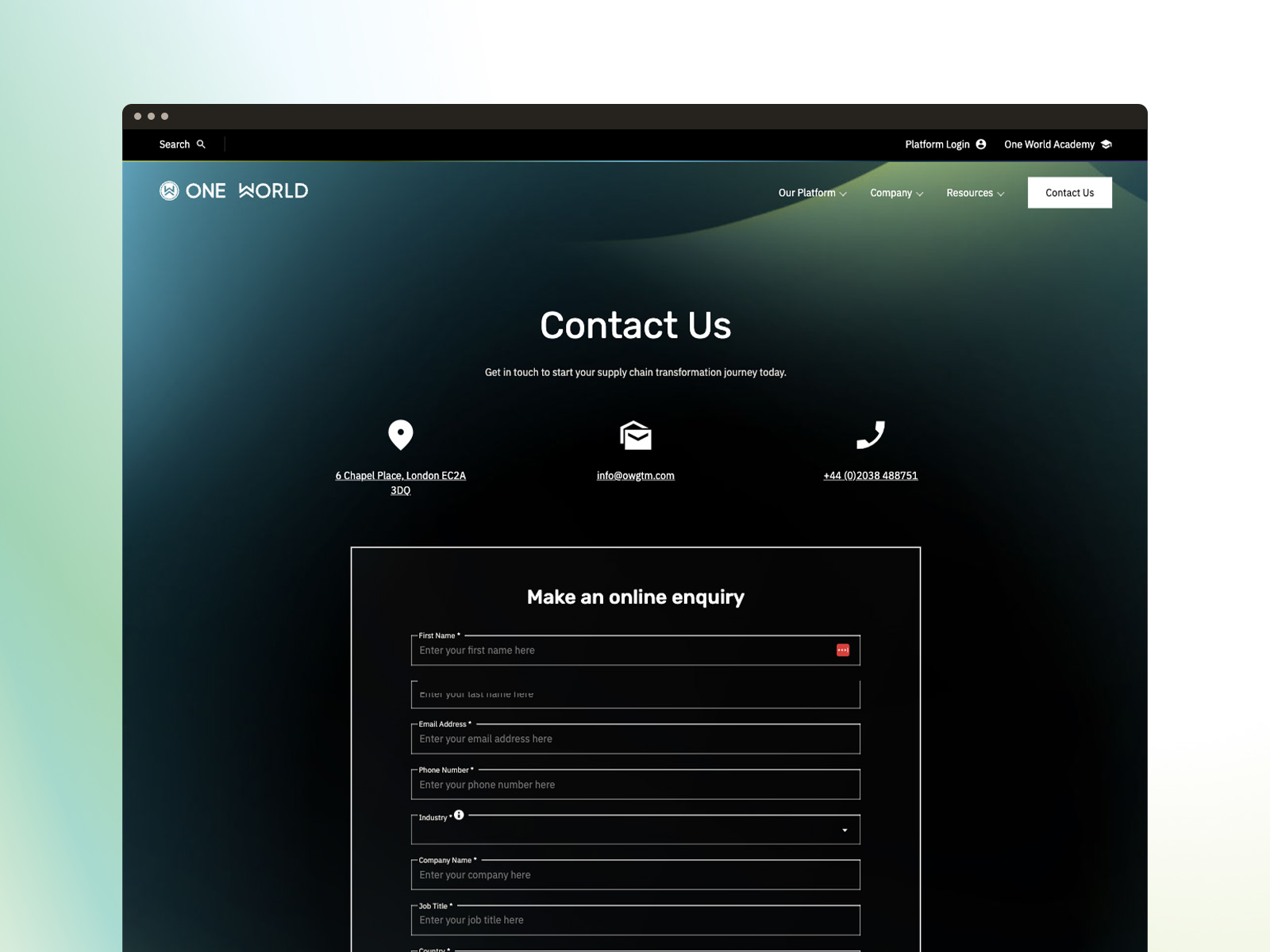 Contact page