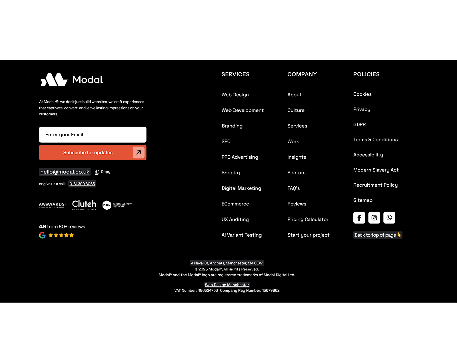 Modal Digital Footer
