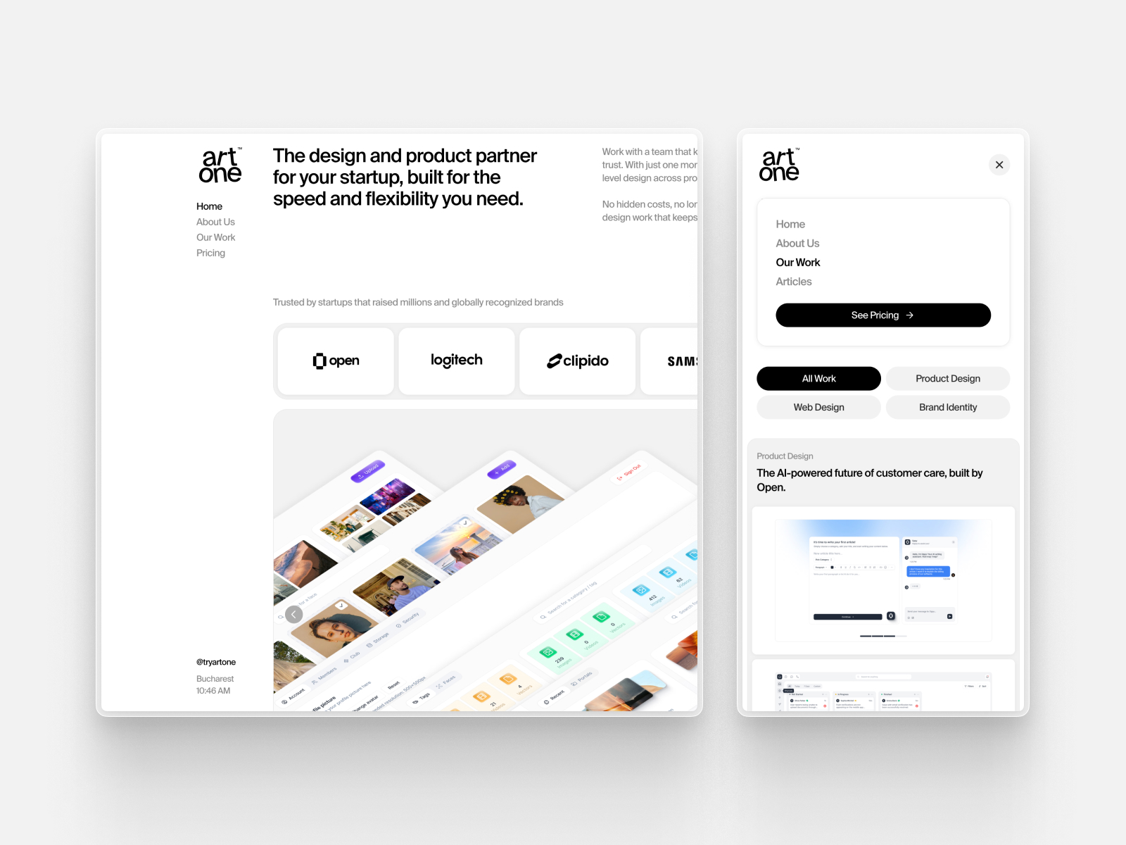 Artone Studio - Menu