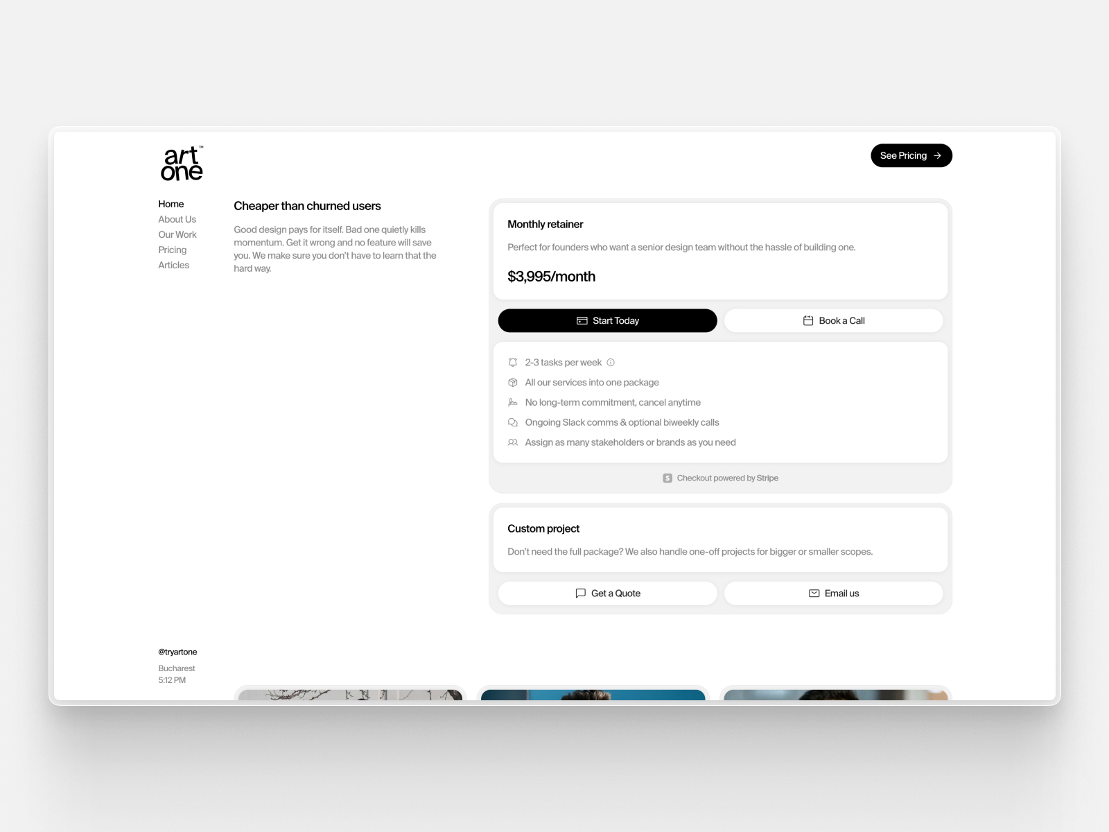 Artone Studio - Pricing