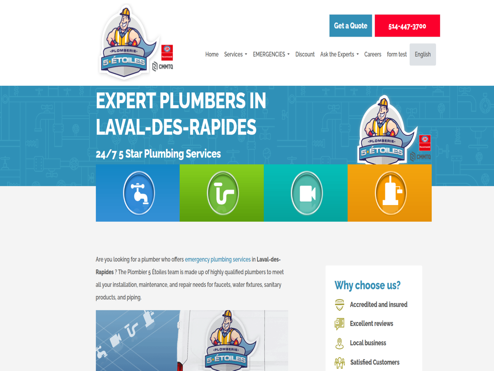 Expert plumbers in Laval-des-Rapides