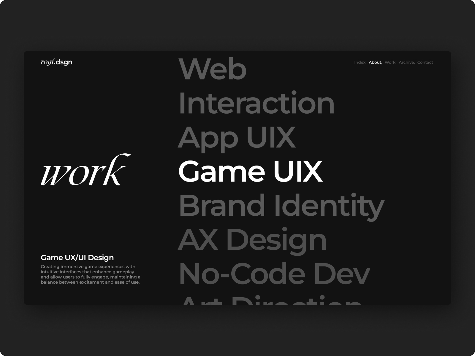 ABOUT { Design Values, Keywords & Interaction Insights }