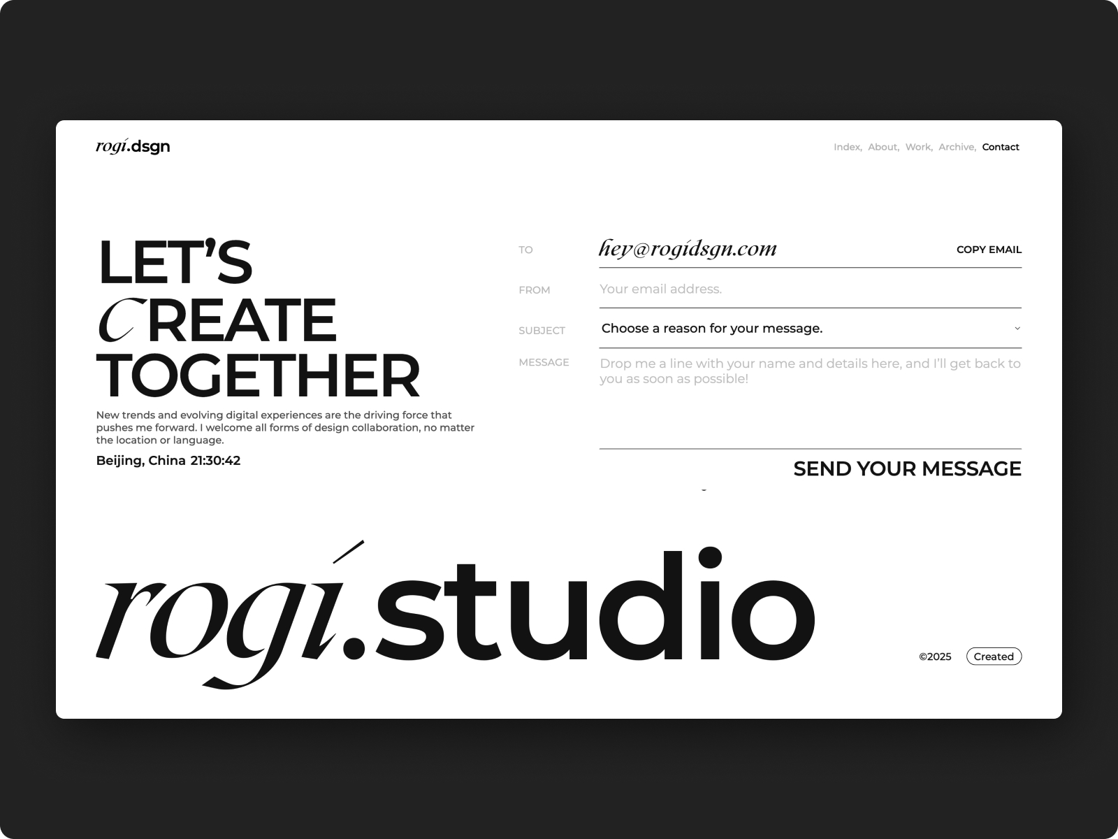 CONTACT { Let’s Create Together }