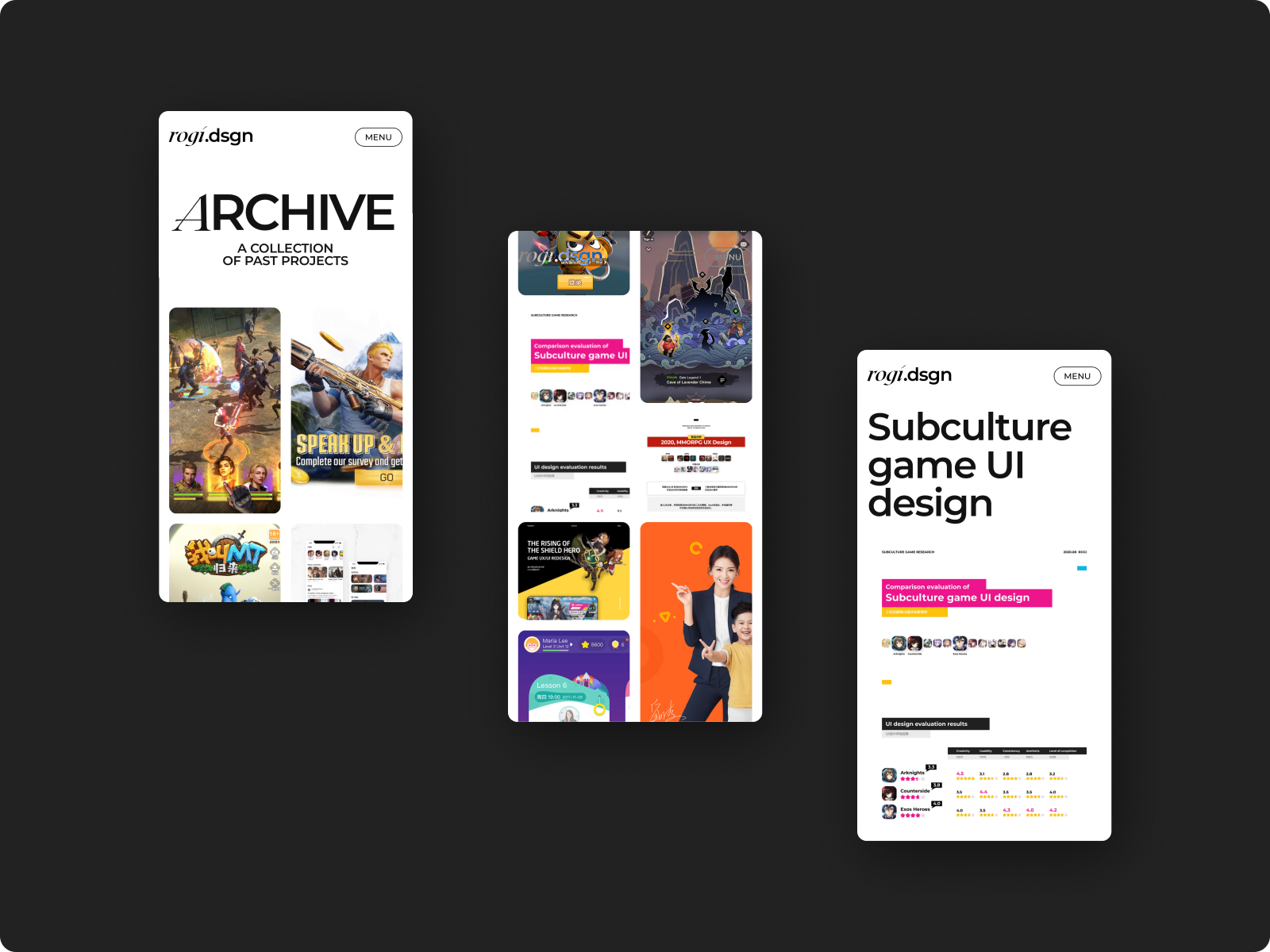 Mobile : ARCHIVE { A collection of past projects }