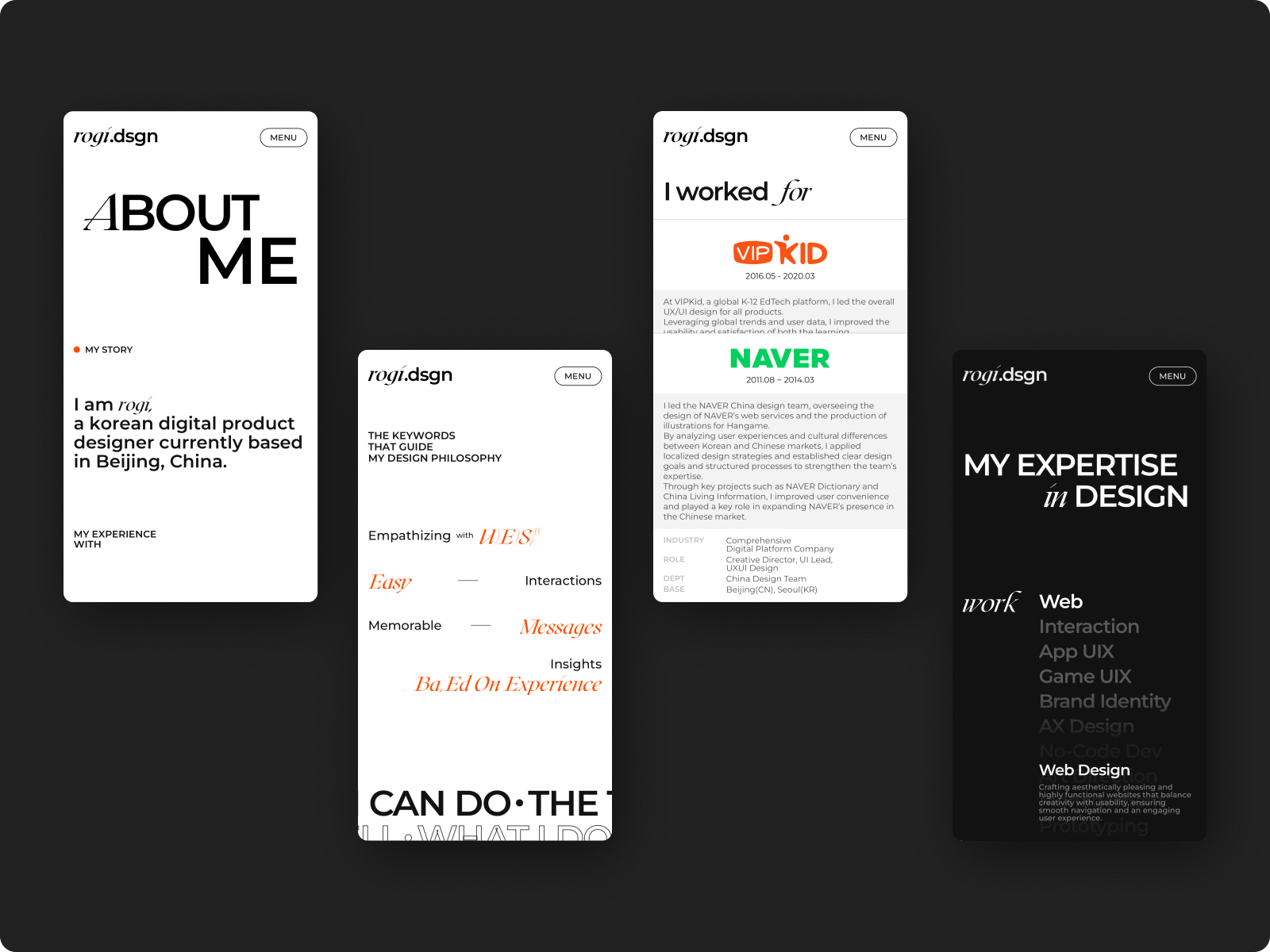 Mobile : ABOUT { Design Values, Keywords & Interaction Insights }