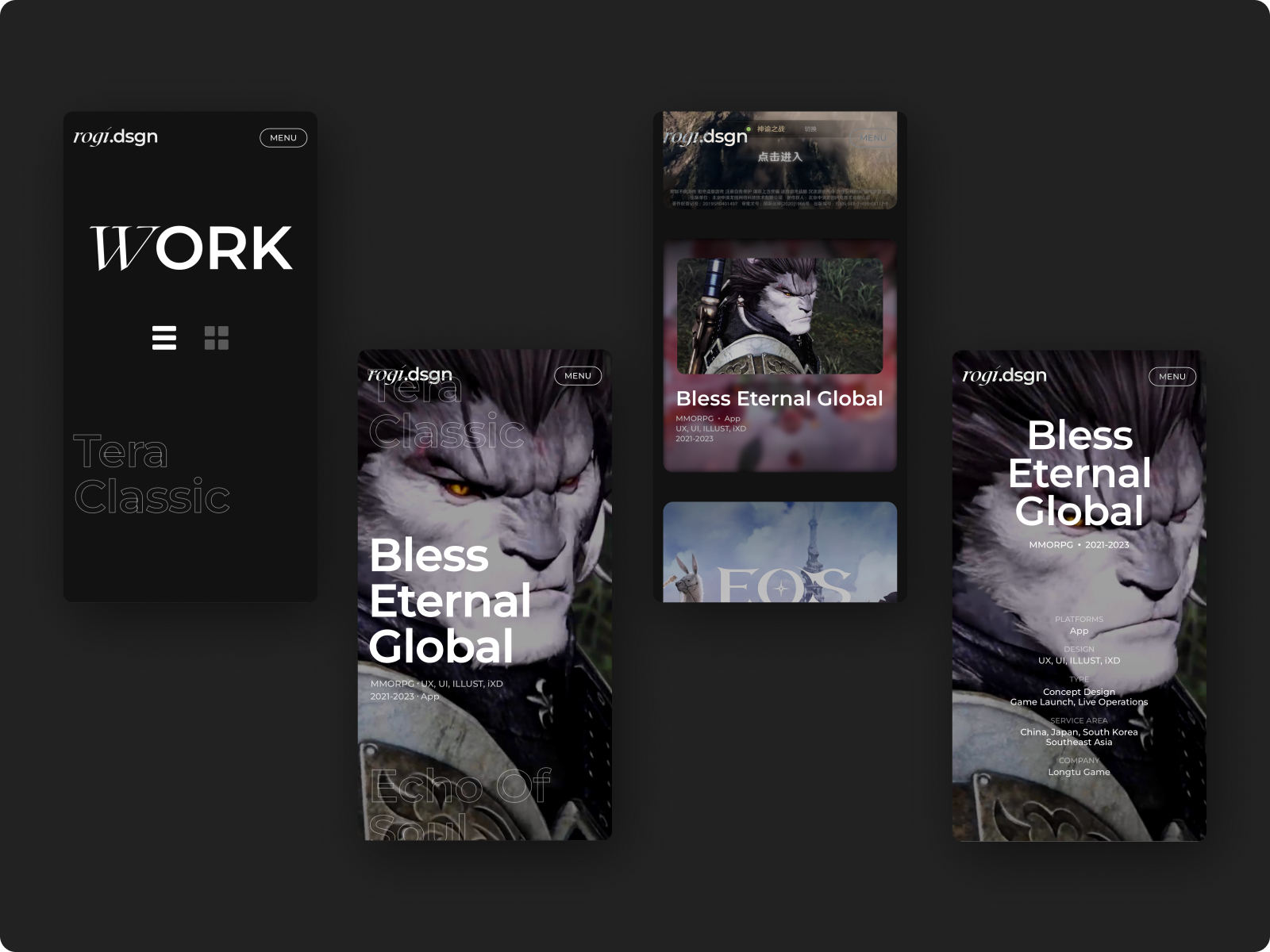 Mobile : WORK { Featured Design Projects & Case Studies }