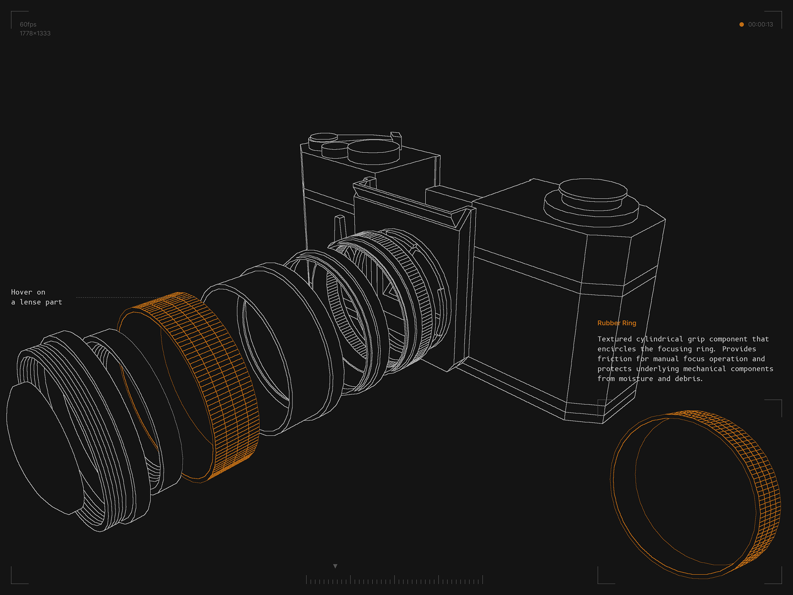 Lens parts interaction
