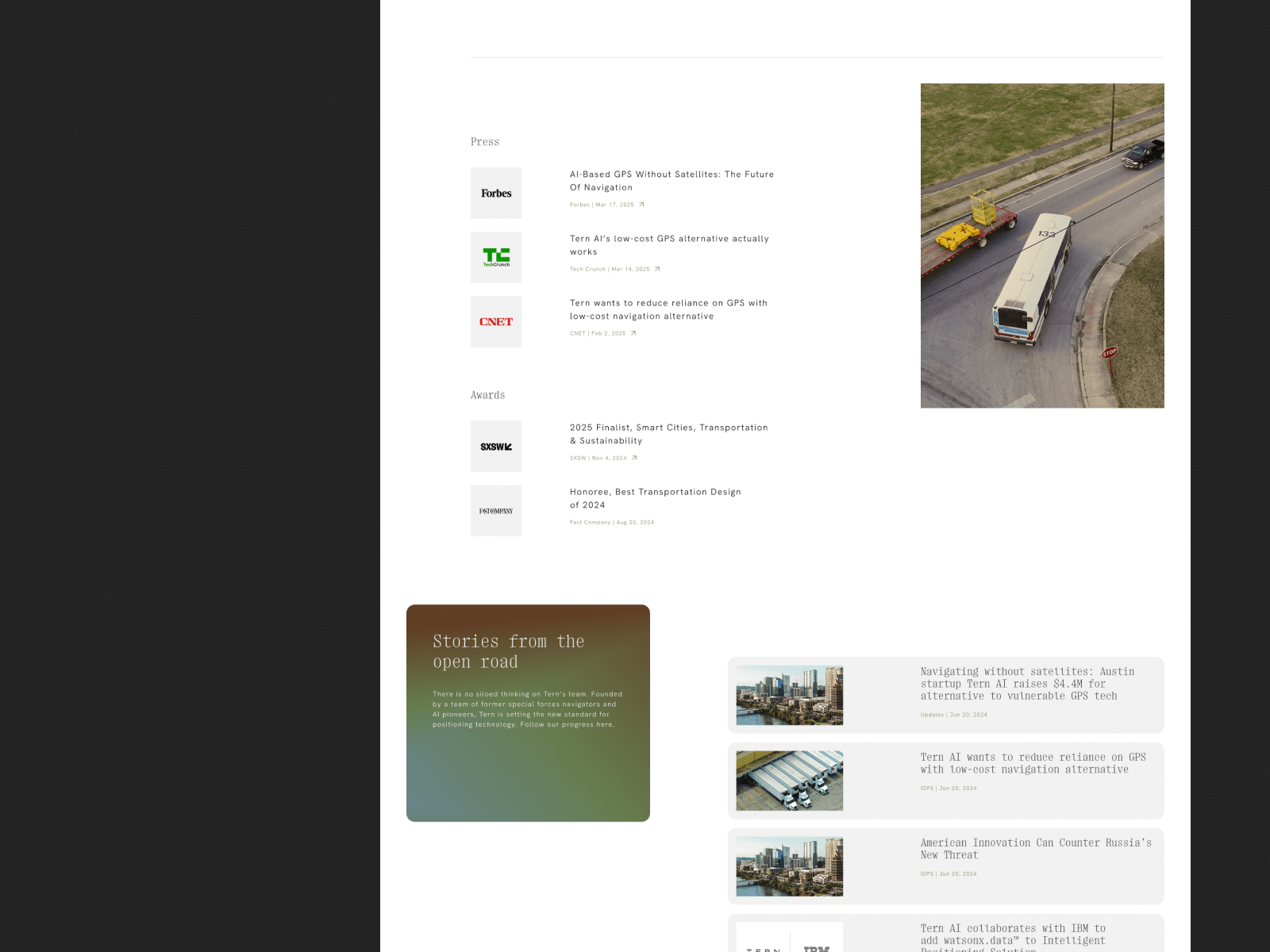 Press and article page minimal layout
