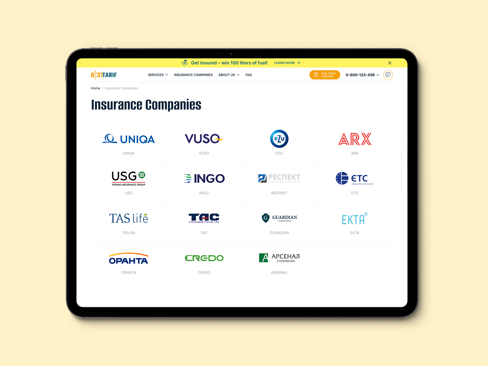 Modern UX-UI for Insurance Company Listings