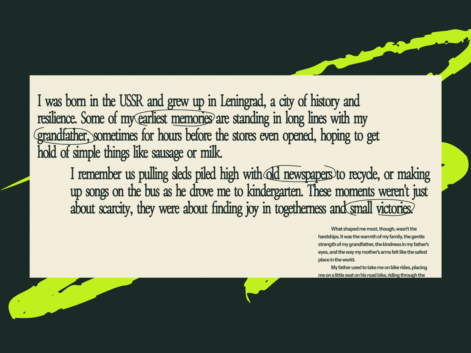 Personal page of the hero