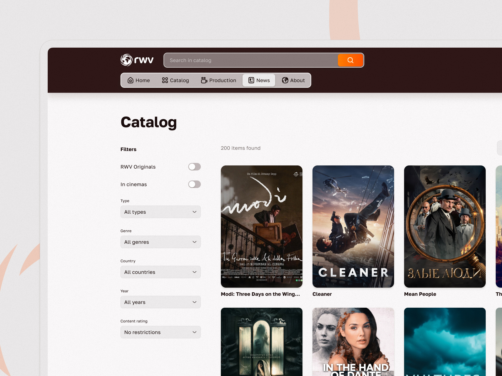 Catalog filters