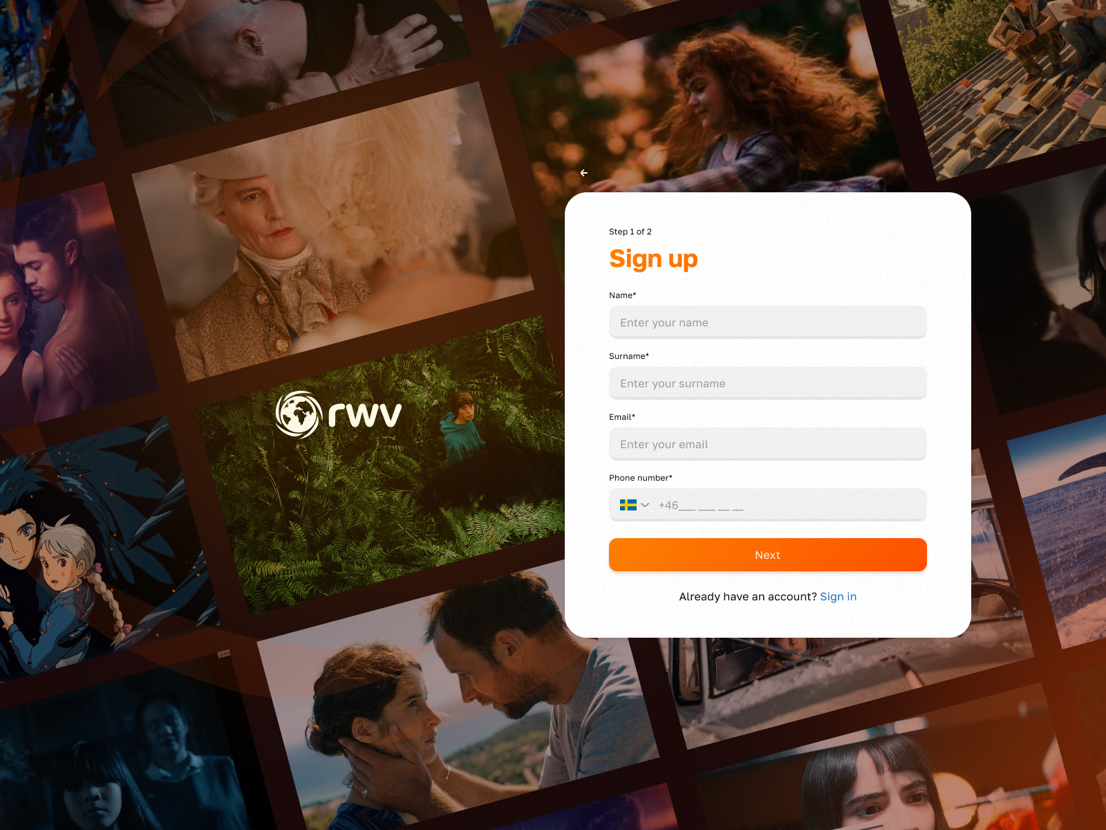 Sign Up Page