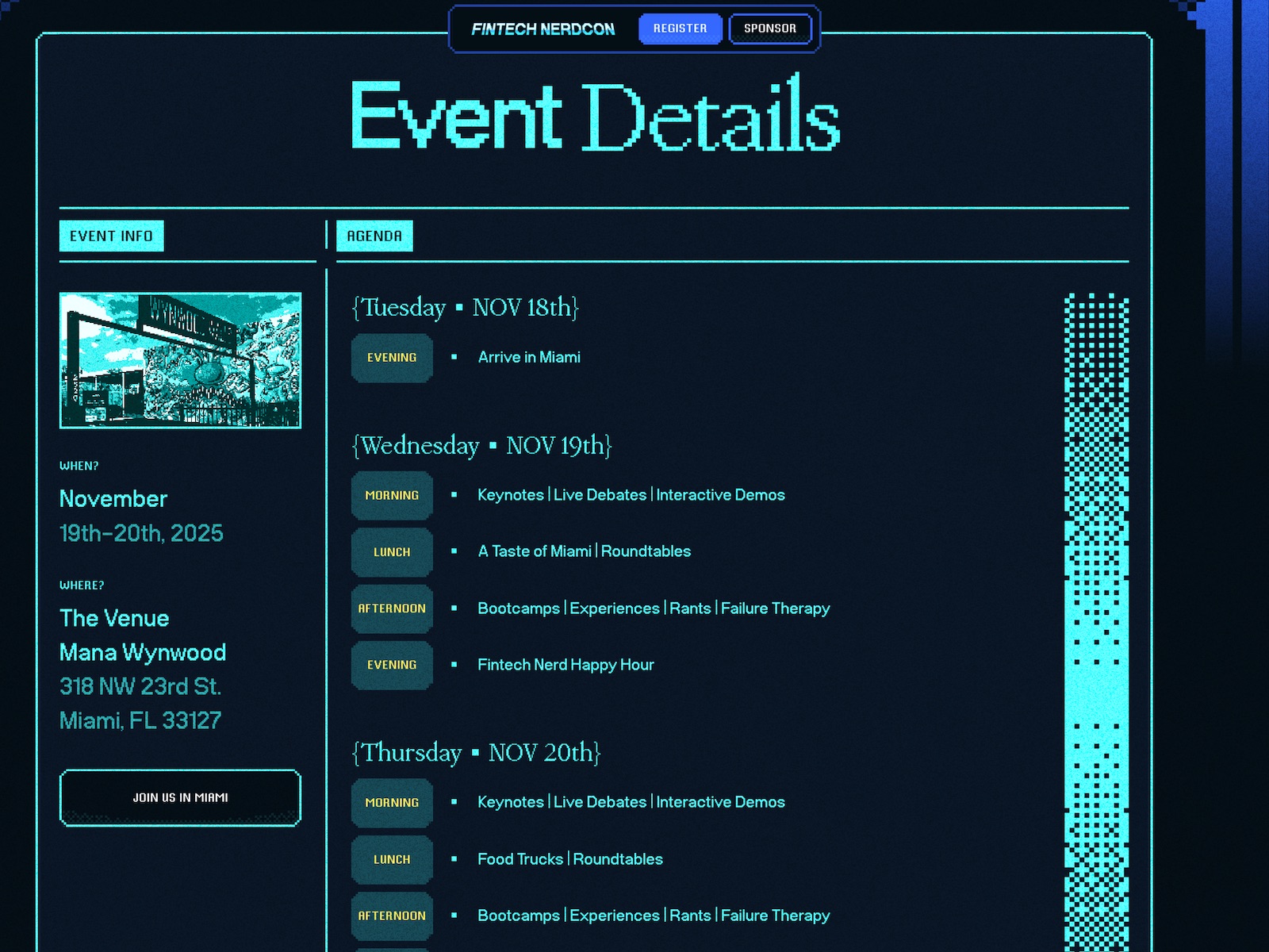 Scroll to Event Details